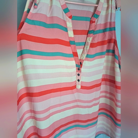 Torrid coral stripe top plus Sz 4 sleeveless spring summer casual - Picture 5 of 6